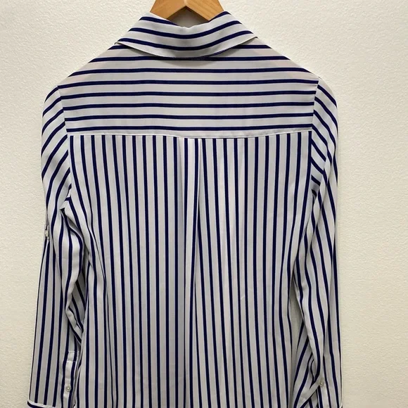 Express Portofino shirt Blue and White Striped Shirt - Picture 2 of 5